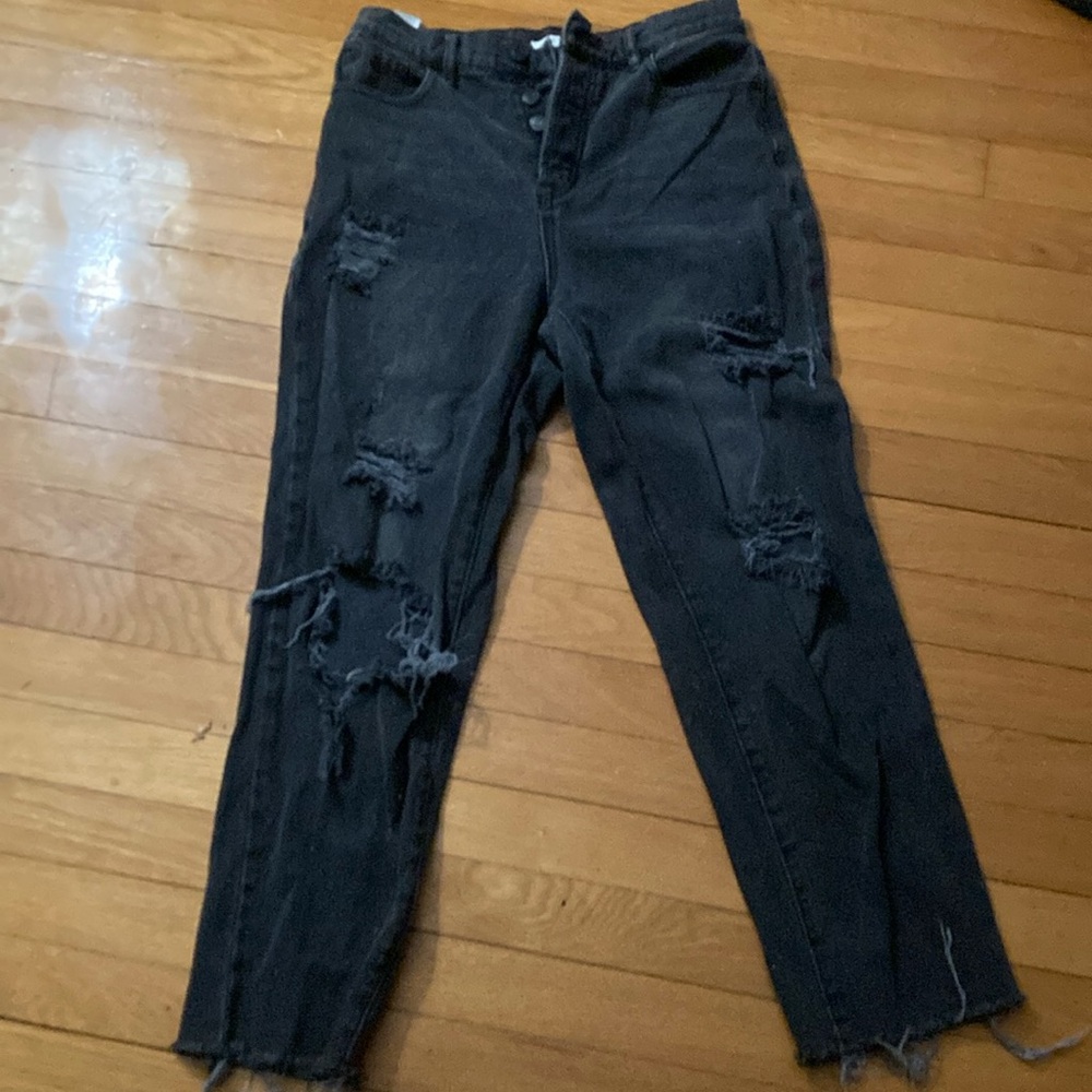 Distressed Black Jeans for Women